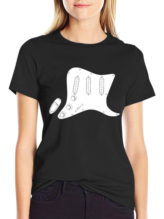 Camiseta Negra con Diseño de Guitarra Eléctrica