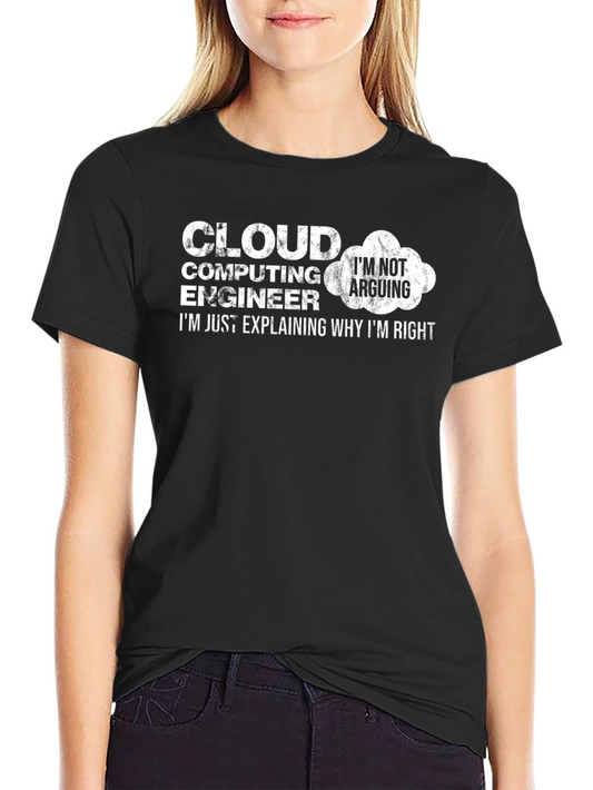 Camiseta Negra Ingeniero Cloud Computing - No discuto explico