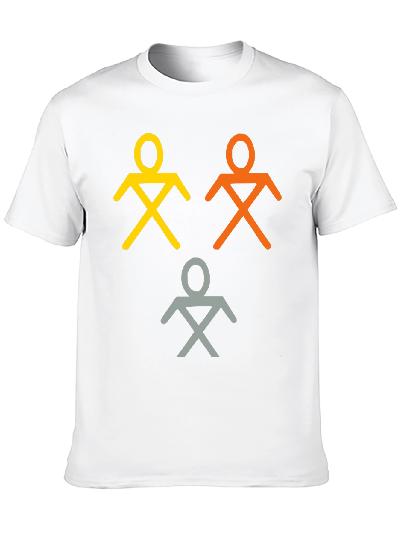 Camiseta Negra con Figuras Abstractas de Personas