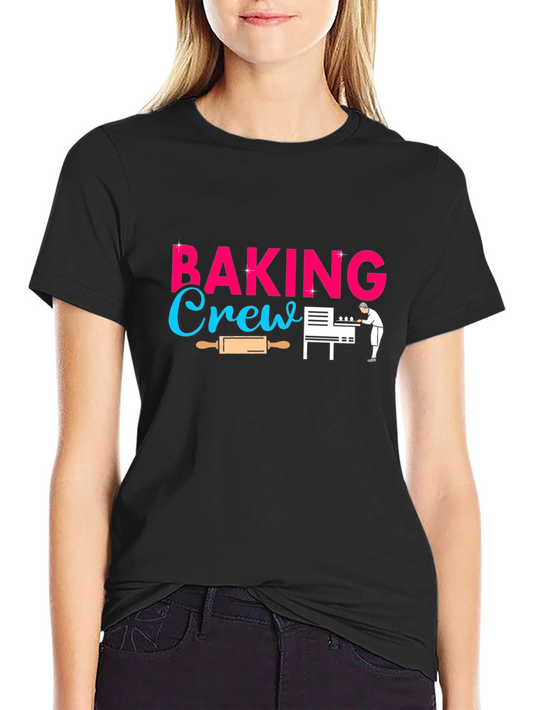 Camiseta Negra Baking Crew para Amantes de la Repostería