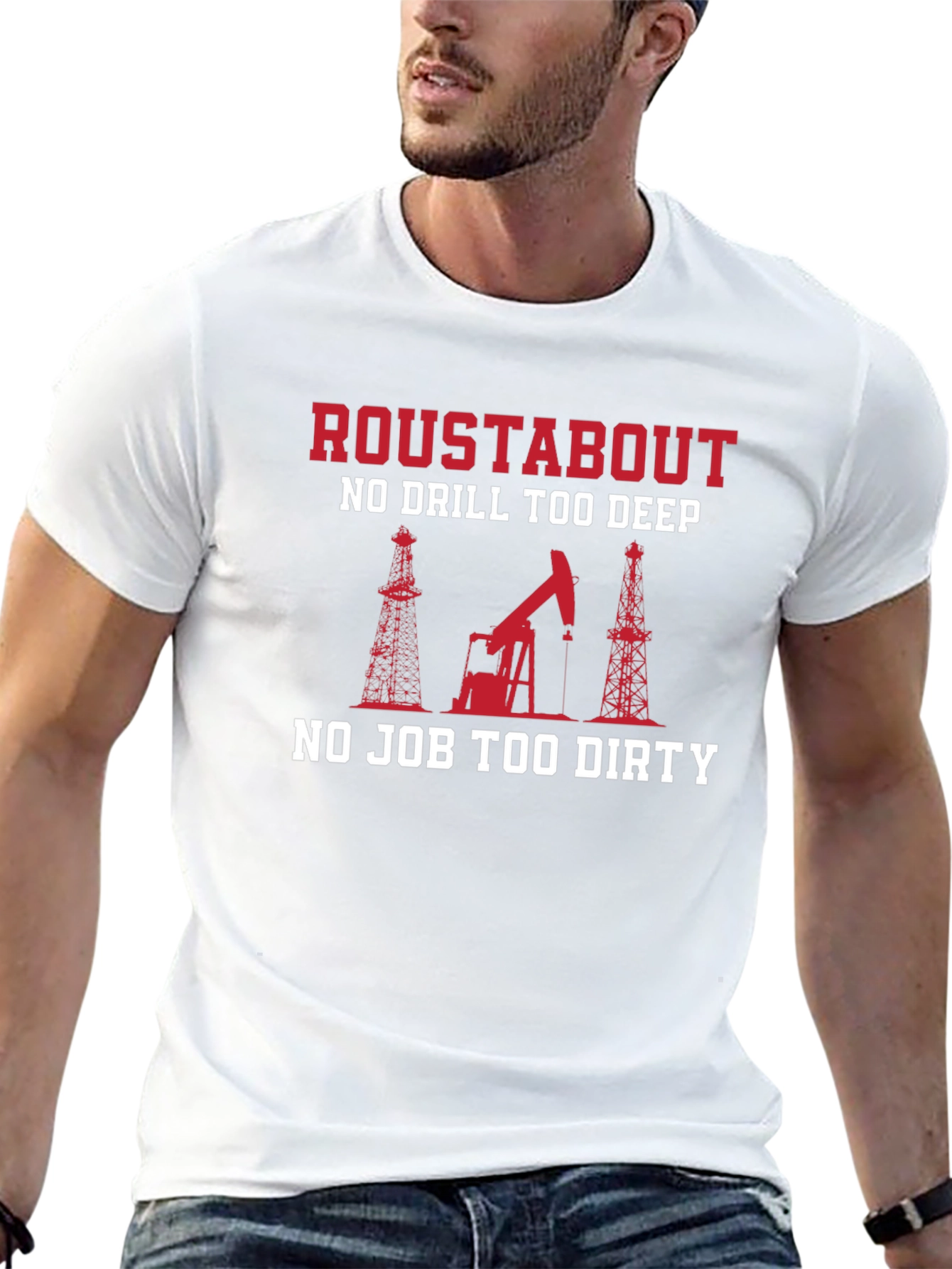 Camiseta Negra Roustabout: Para Trabajadores Petroleros