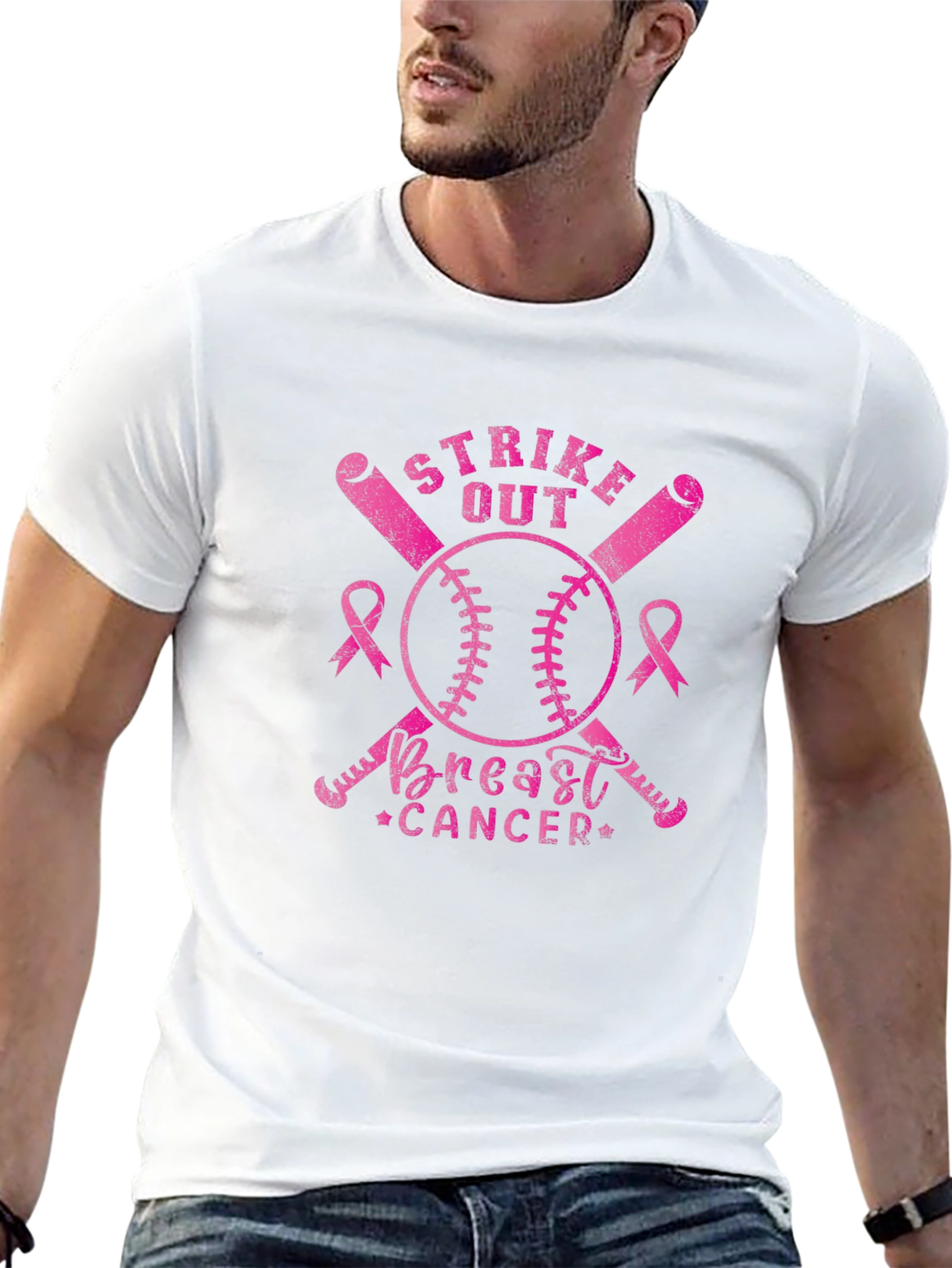 Camiseta Negra Strike Out Breast Cancer