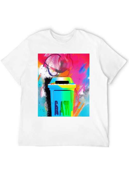Camiseta Negra con Diseño Artístico de Basura Urbana