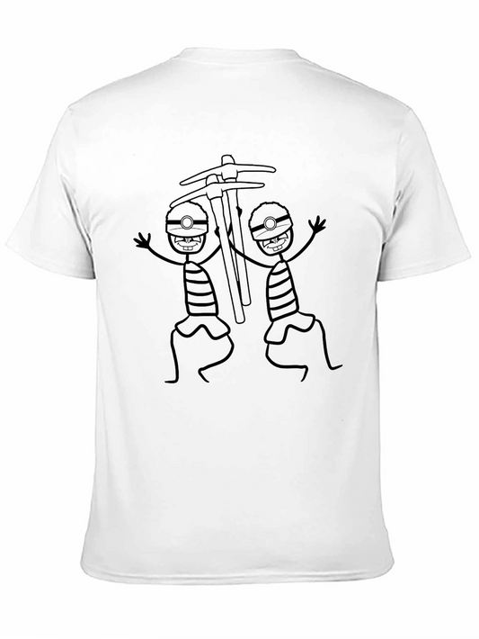 Camiseta Negra con Diseño Mineros Divertidos