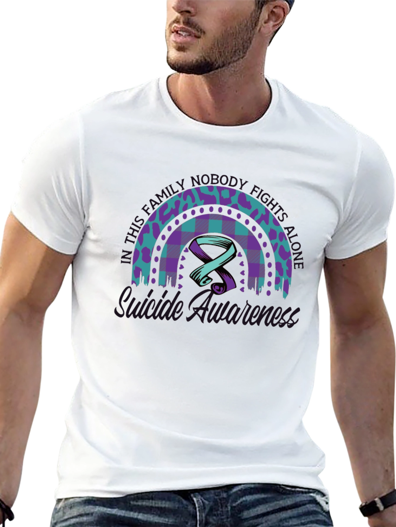 Camiseta Conciencia Salud Mental Arcoíris