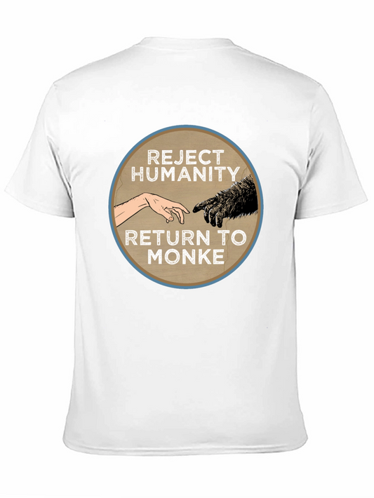 Camiseta Negra: Rechaza la Humanidad Regresa al Monke