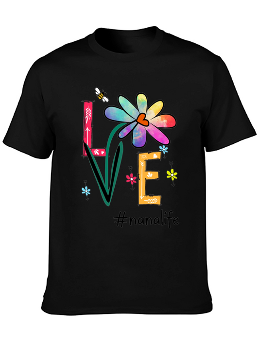 Camiseta Negra Diseño Floral #nanalife