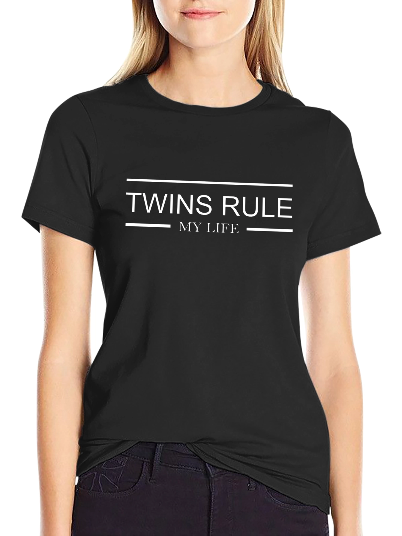 Camiseta Negra Twins Rule My Life para Hombre