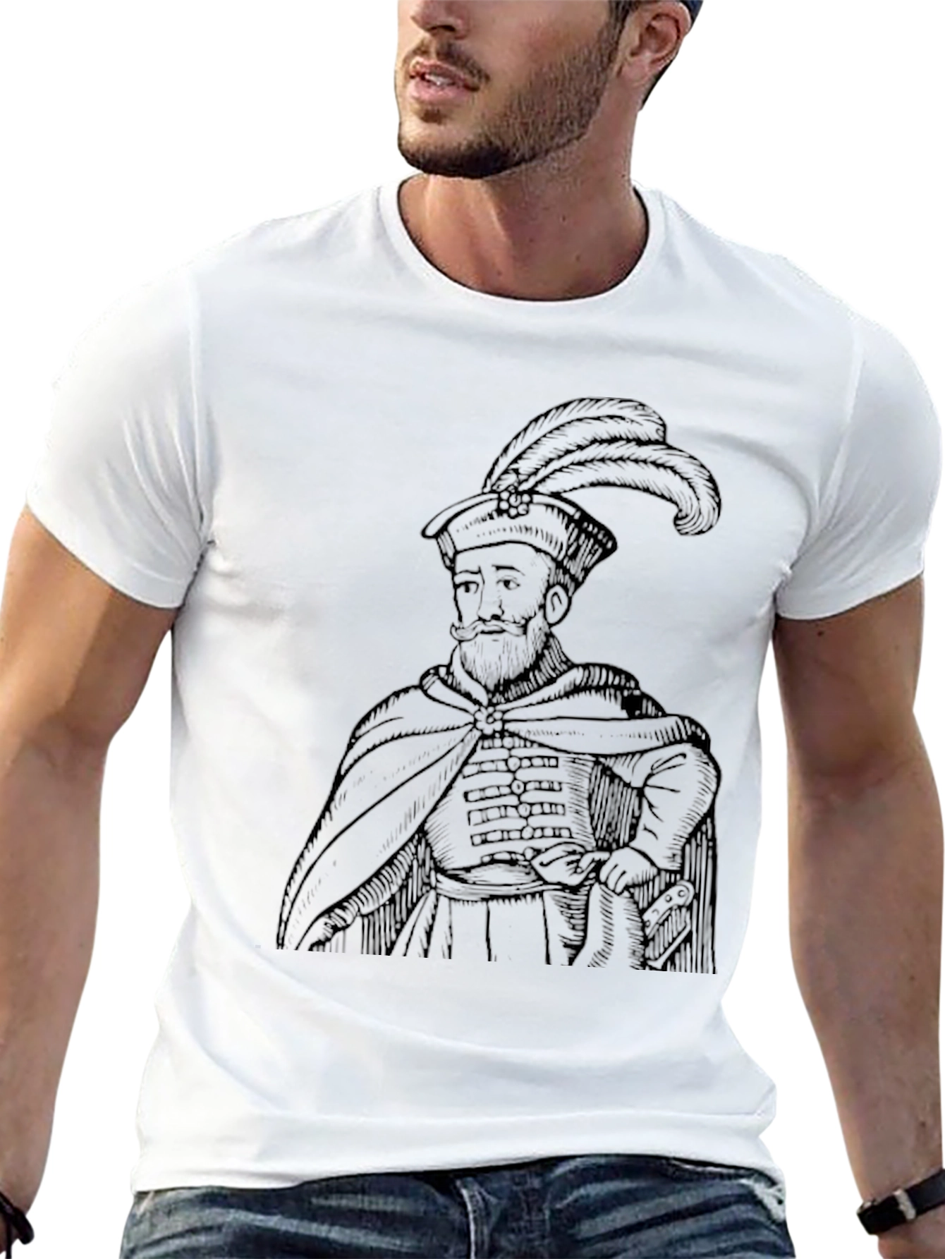 Camiseta Negra Hombre - Diseño Histórico