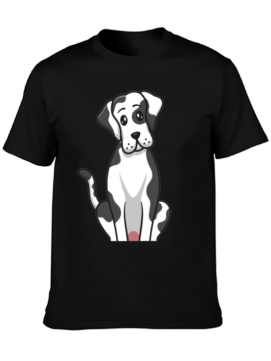 Camiseta Negra con Diseño de Perro Dálmata