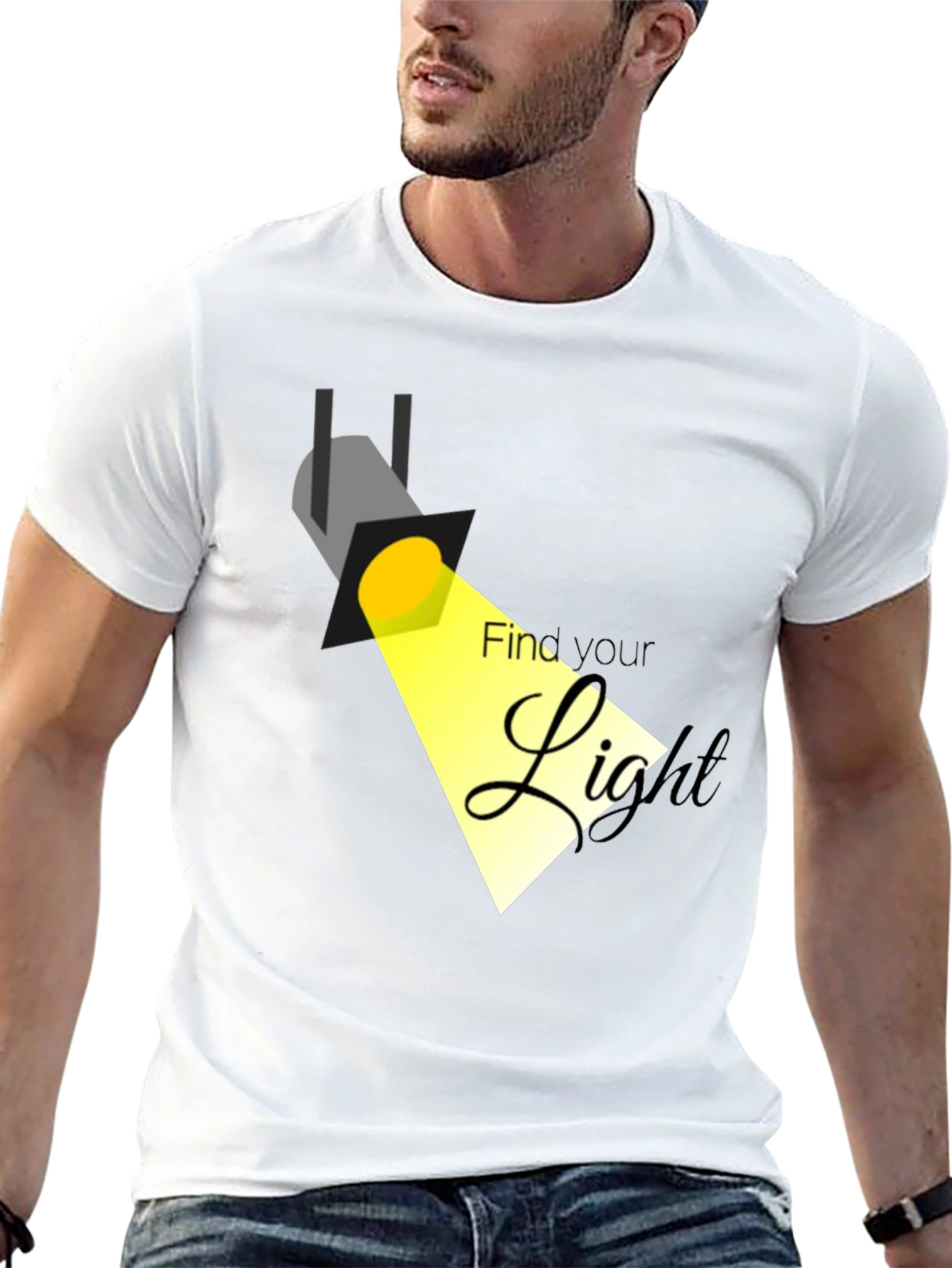 Camiseta Negra con Diseño Encuentra Tu Luz