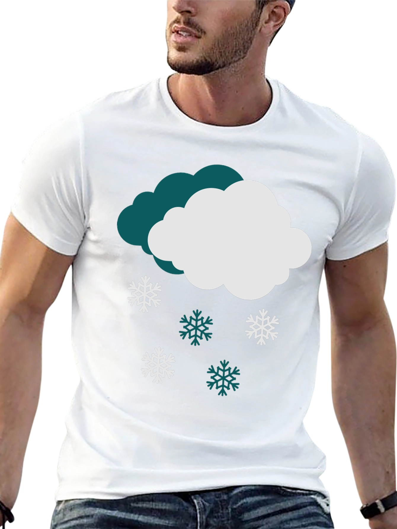 Camiseta Negra Nieve Invierno