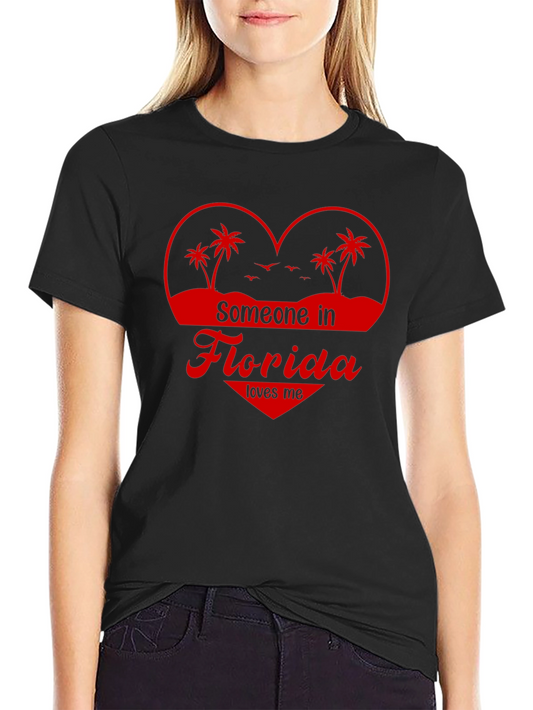Camiseta Negra Someone in Florida Loves Me