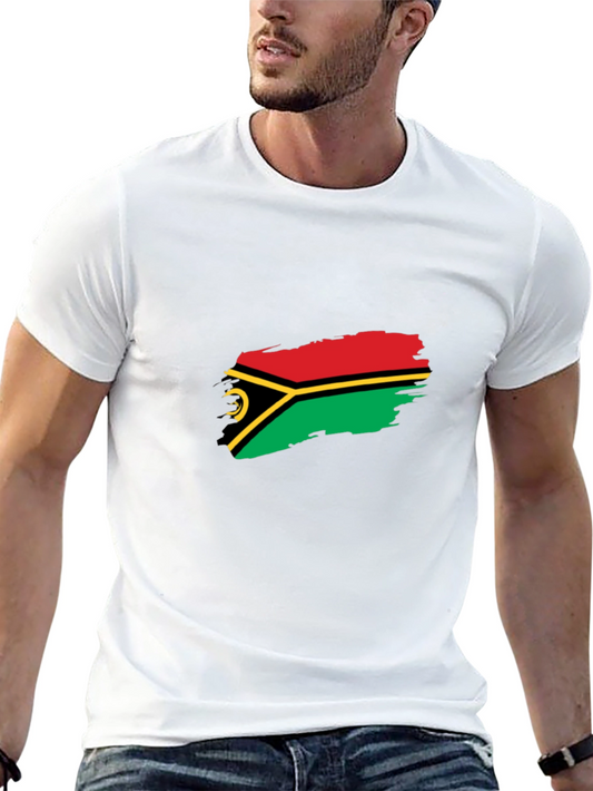 Camiseta Negra con Diseño de Vanuatu