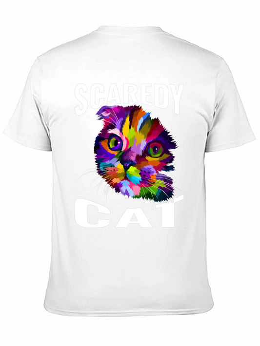 Camiseta Gato Asustado para Hombre - Diseño Colorido