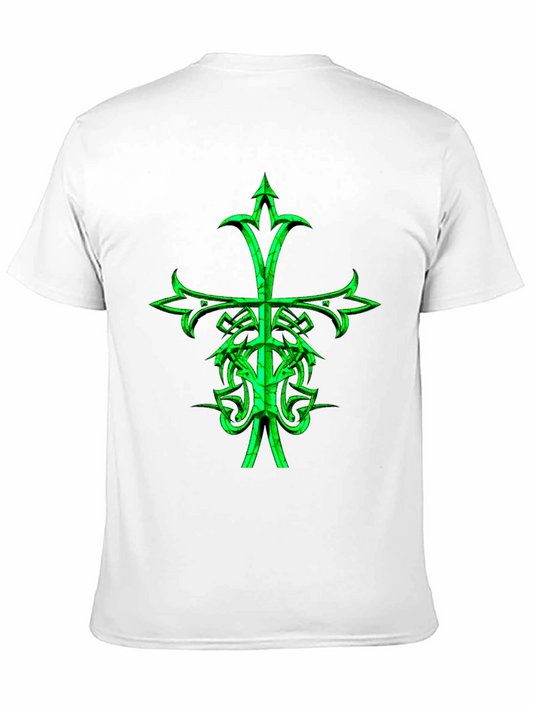 Camiseta Negra con Cruz Celta Verde Neón