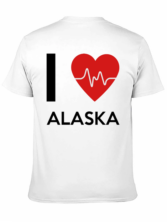 Camiseta Negra Amo Alaska con Diseño de Latido