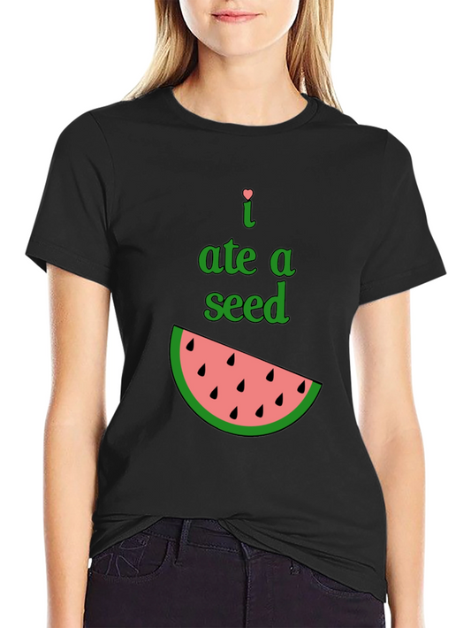 Camiseta Negra Comí una Semilla - Divertida y Original