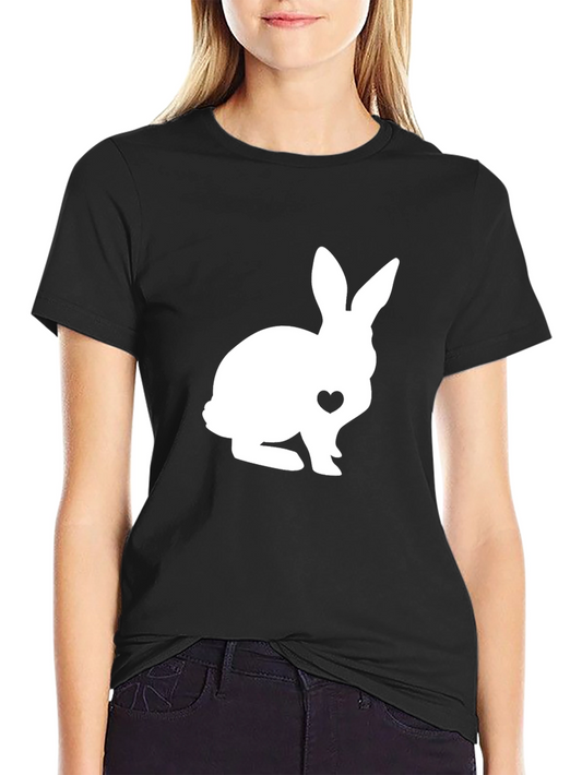 Camiseta Negra Conejo Corazón