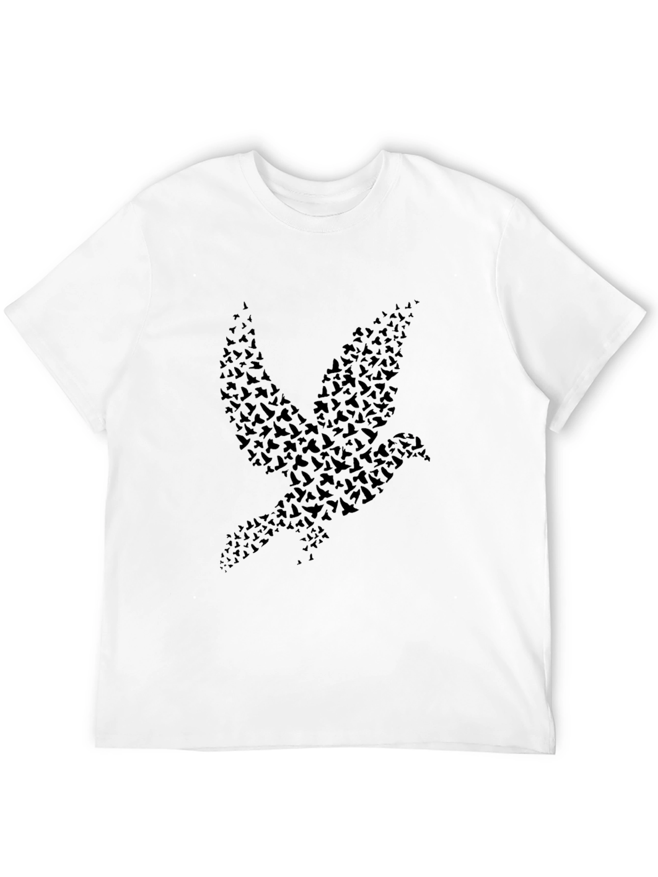 Camiseta Negra con Diseño de Paloma de la Paz