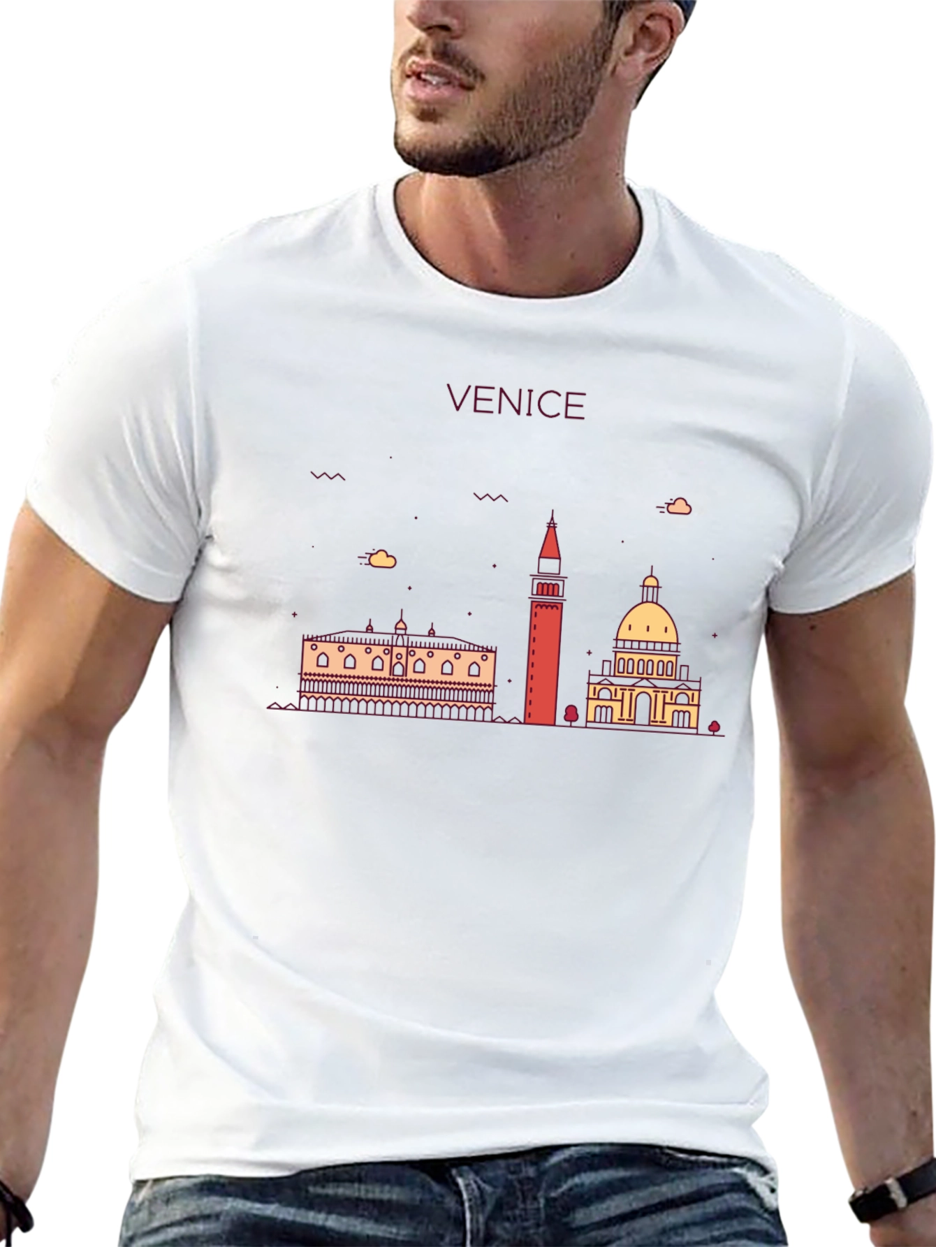 Camiseta Negra Venecia Diseño Urbano