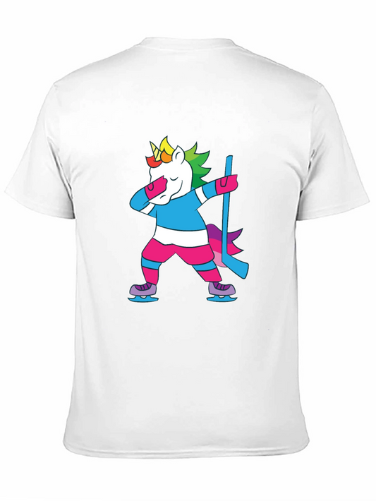 Camiseta Negra Unicornio Jugador Hockey