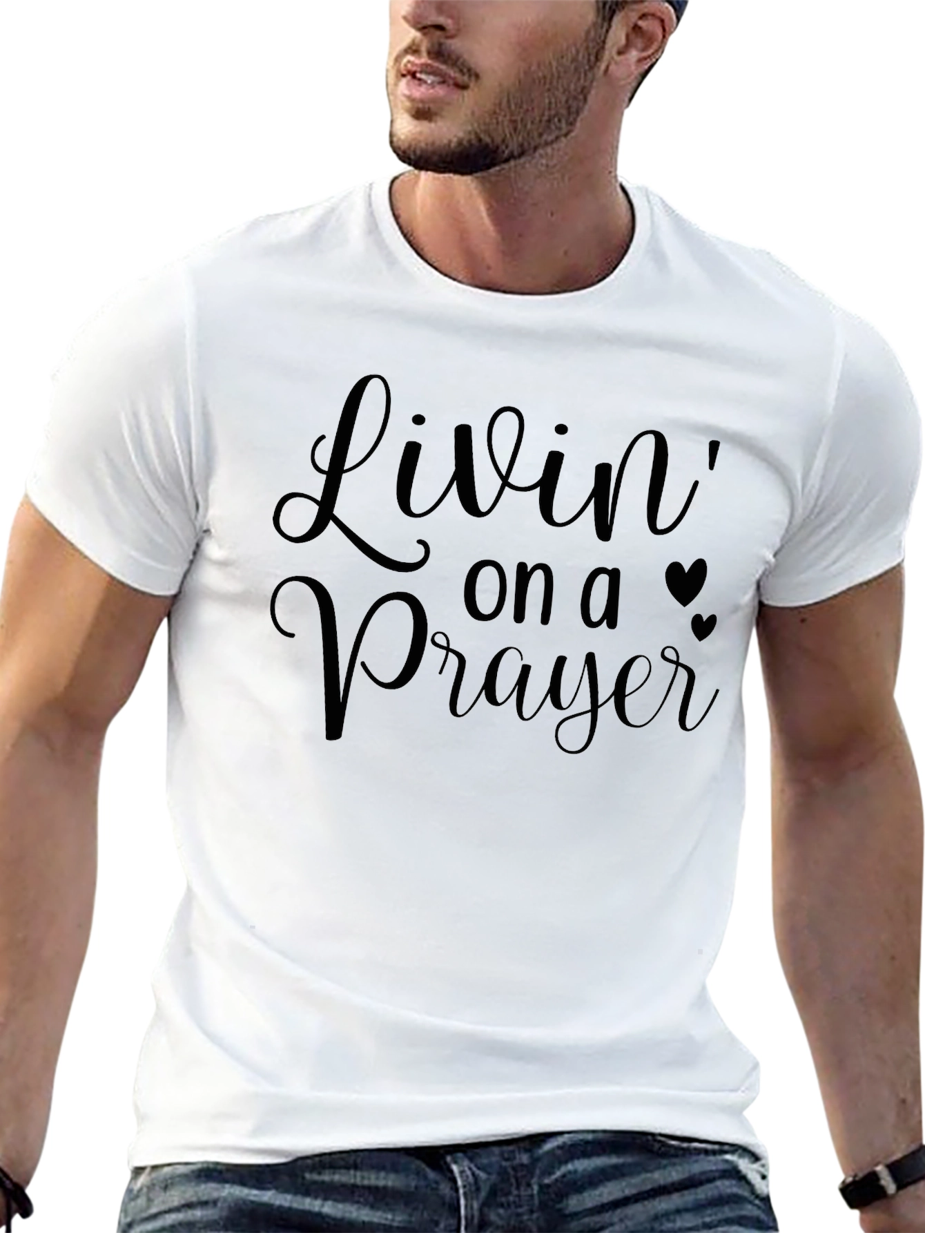 Camiseta Negra: Livin on a Prayer