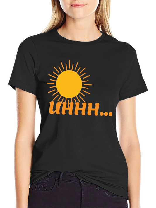 Camiseta Negra Estampada Sol y Humor