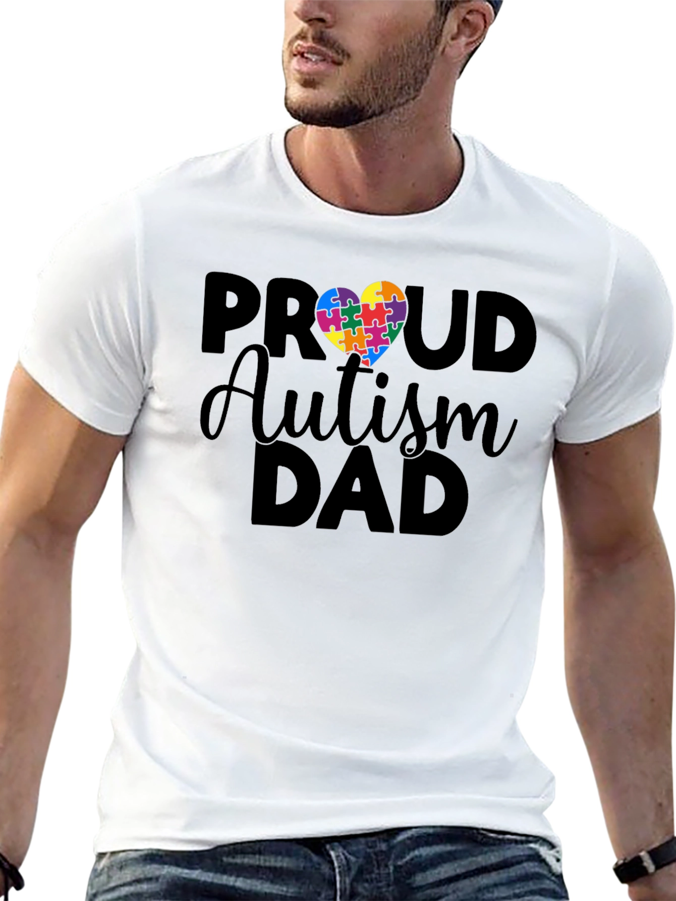Camiseta Negra: Papá Orgulloso del Autismo