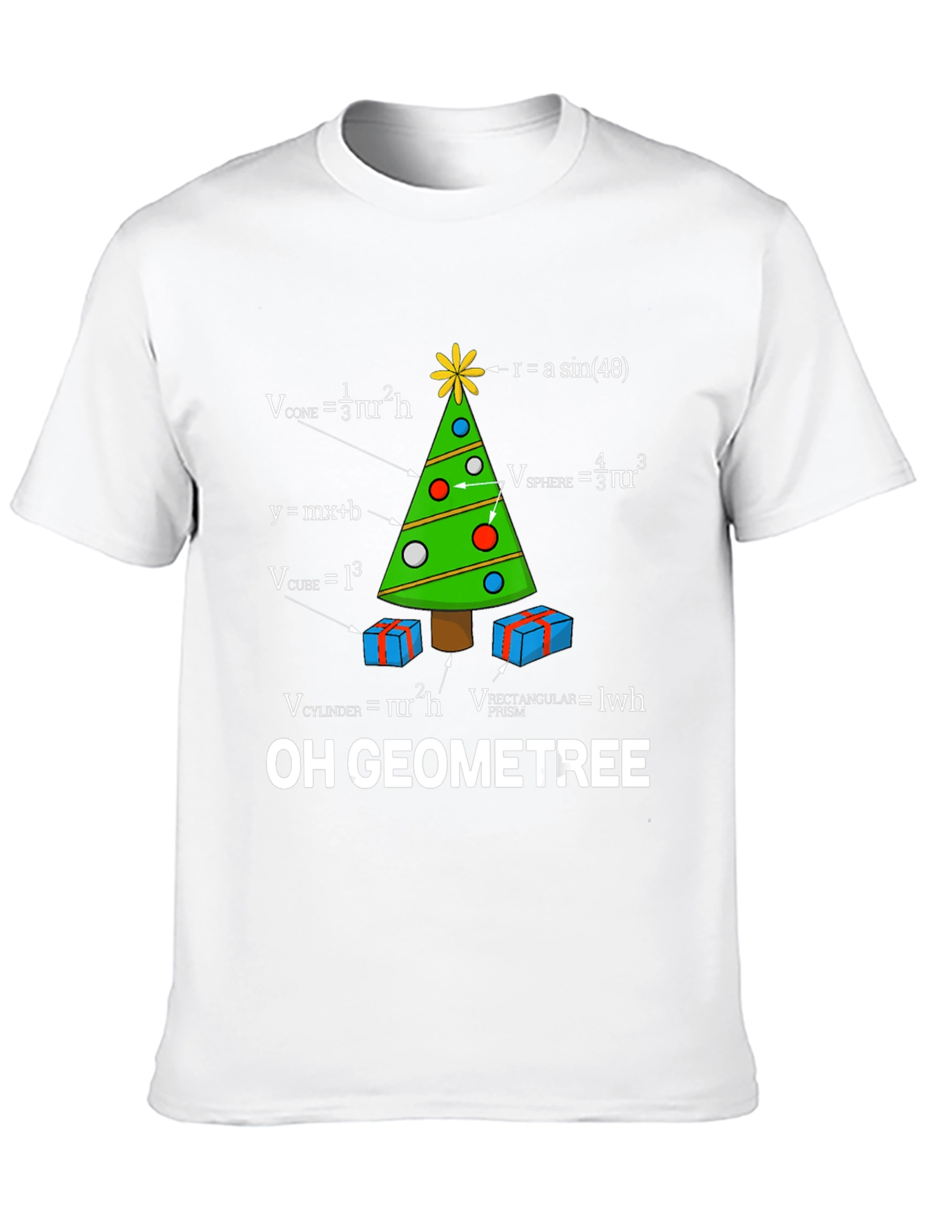 Camiseta Hombre Árbol de Navidad Geométrico