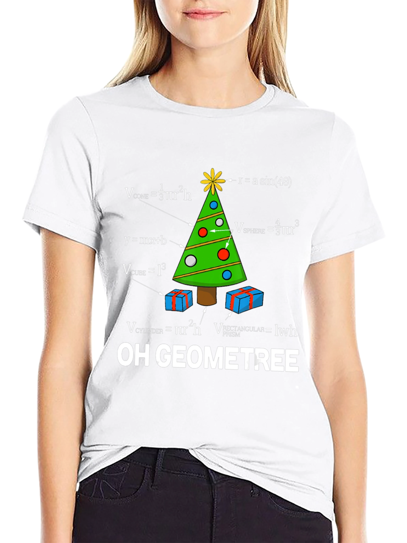 Camiseta Hombre Árbol de Navidad Geométrico
