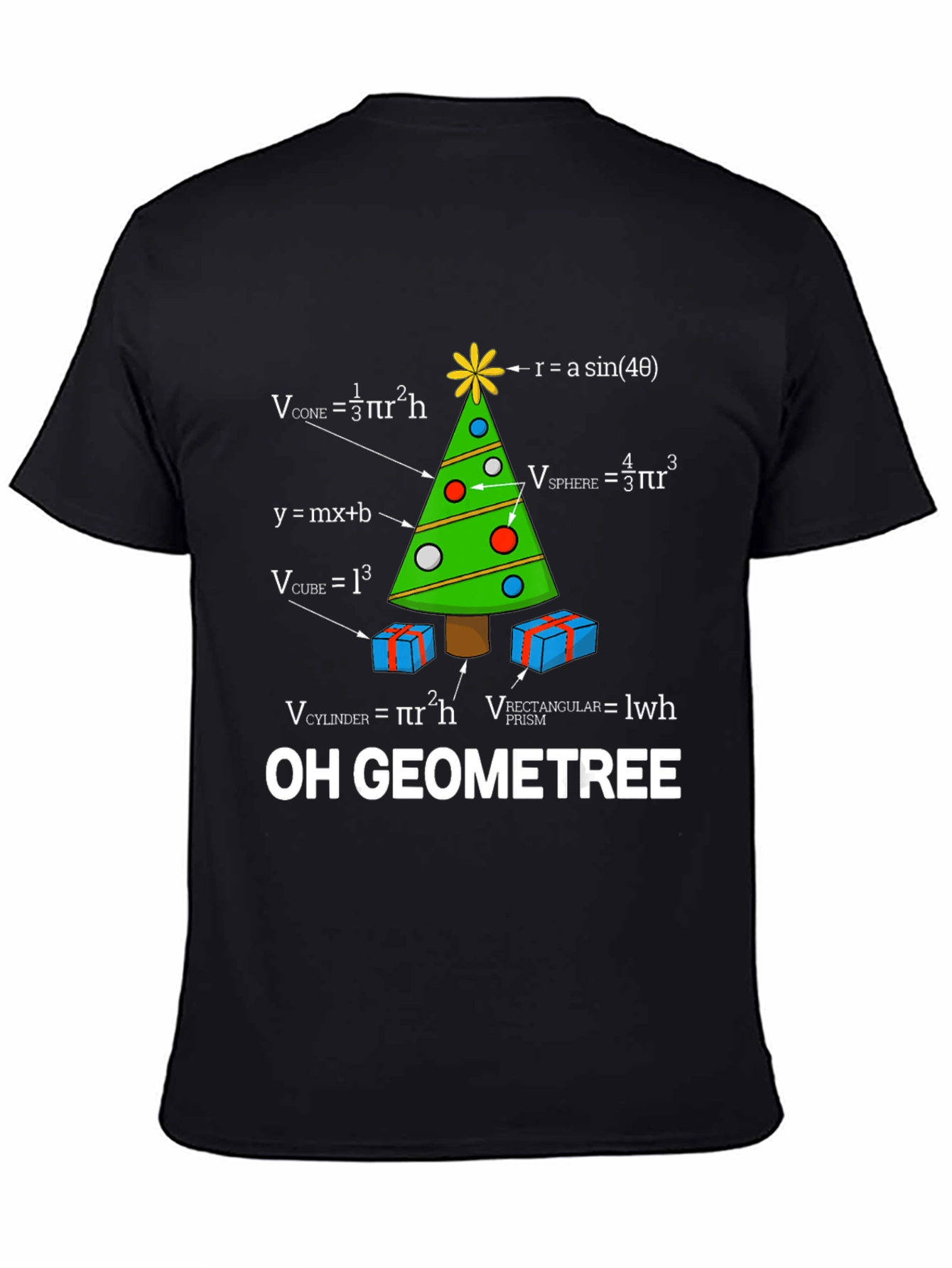 Camiseta Hombre Árbol de Navidad Geométrico