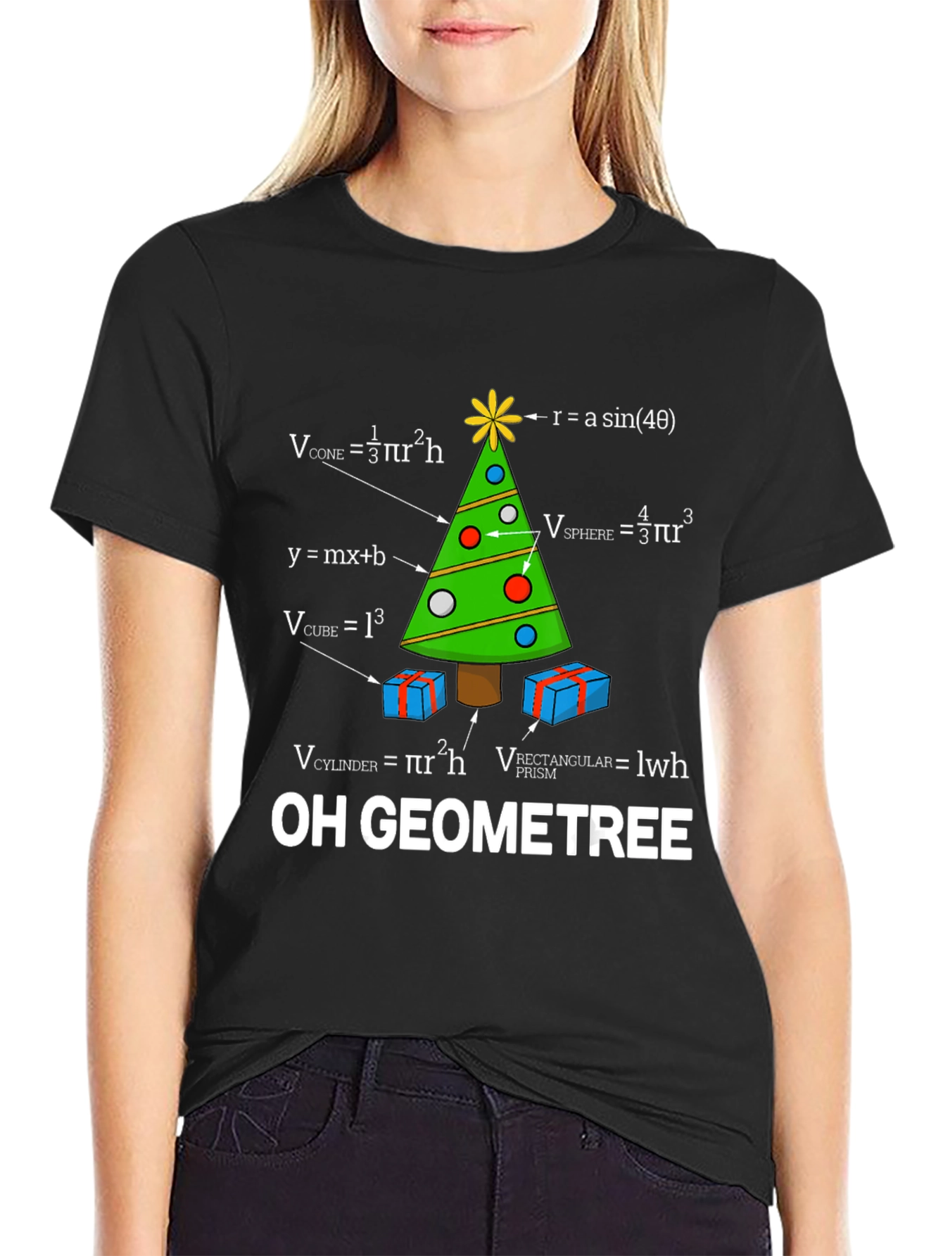 Camiseta Hombre Árbol de Navidad Geométrico