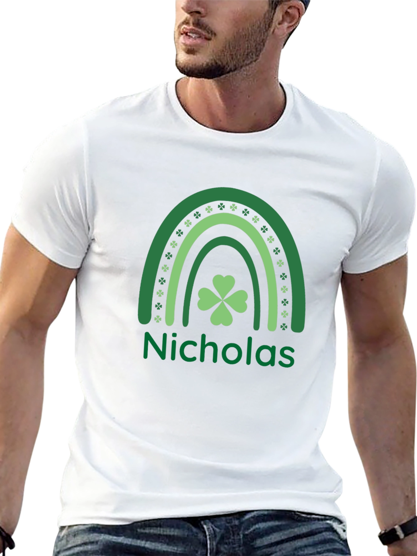 Camiseta negra personalizada San Patricio Nicholas
