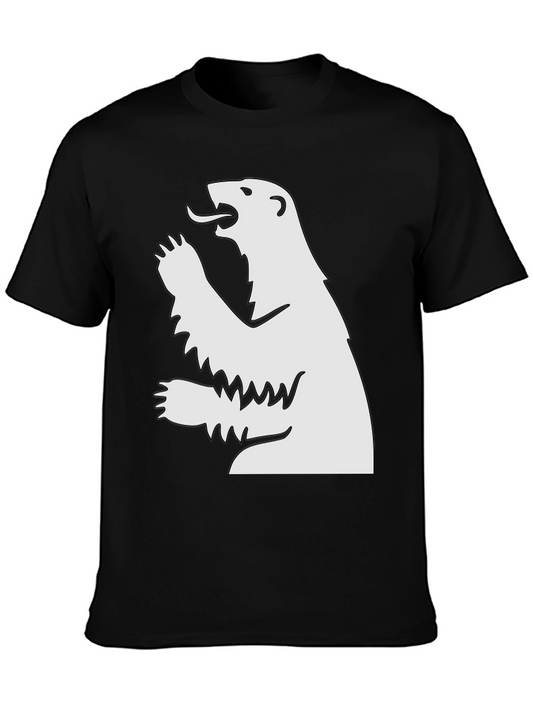 Camiseta Negra con Oso Blanco Rugiente
