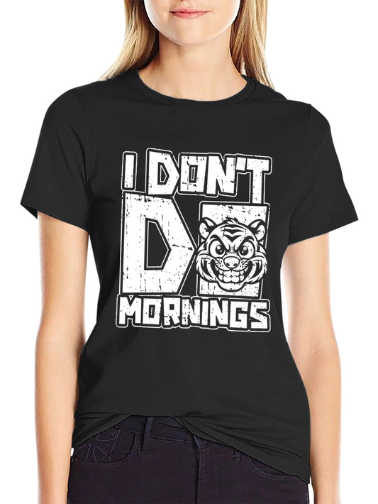 Camiseta No Soy de Mañanas con Diseño de Tigre