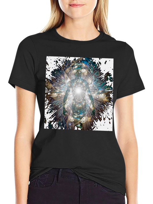 Camiseta Negra Hombre Diseño Abstracto Temporal