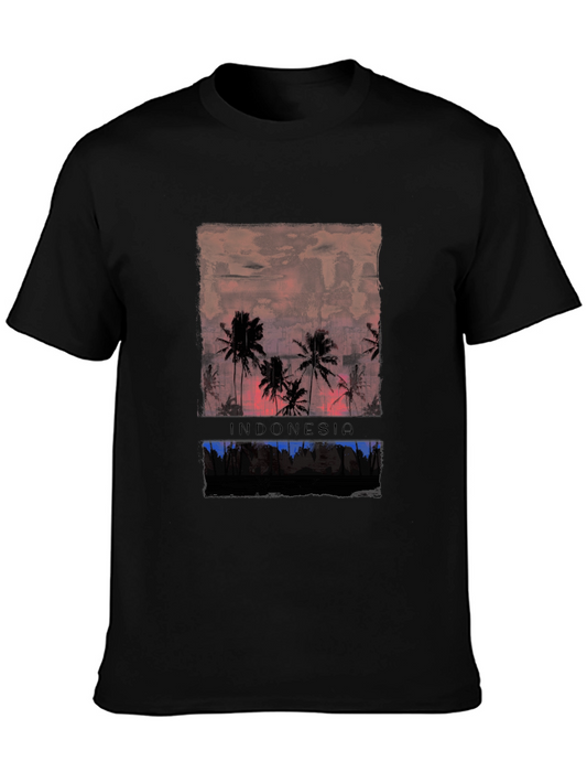 Camiseta Hombre Negra Indonesia - Estilo Verano