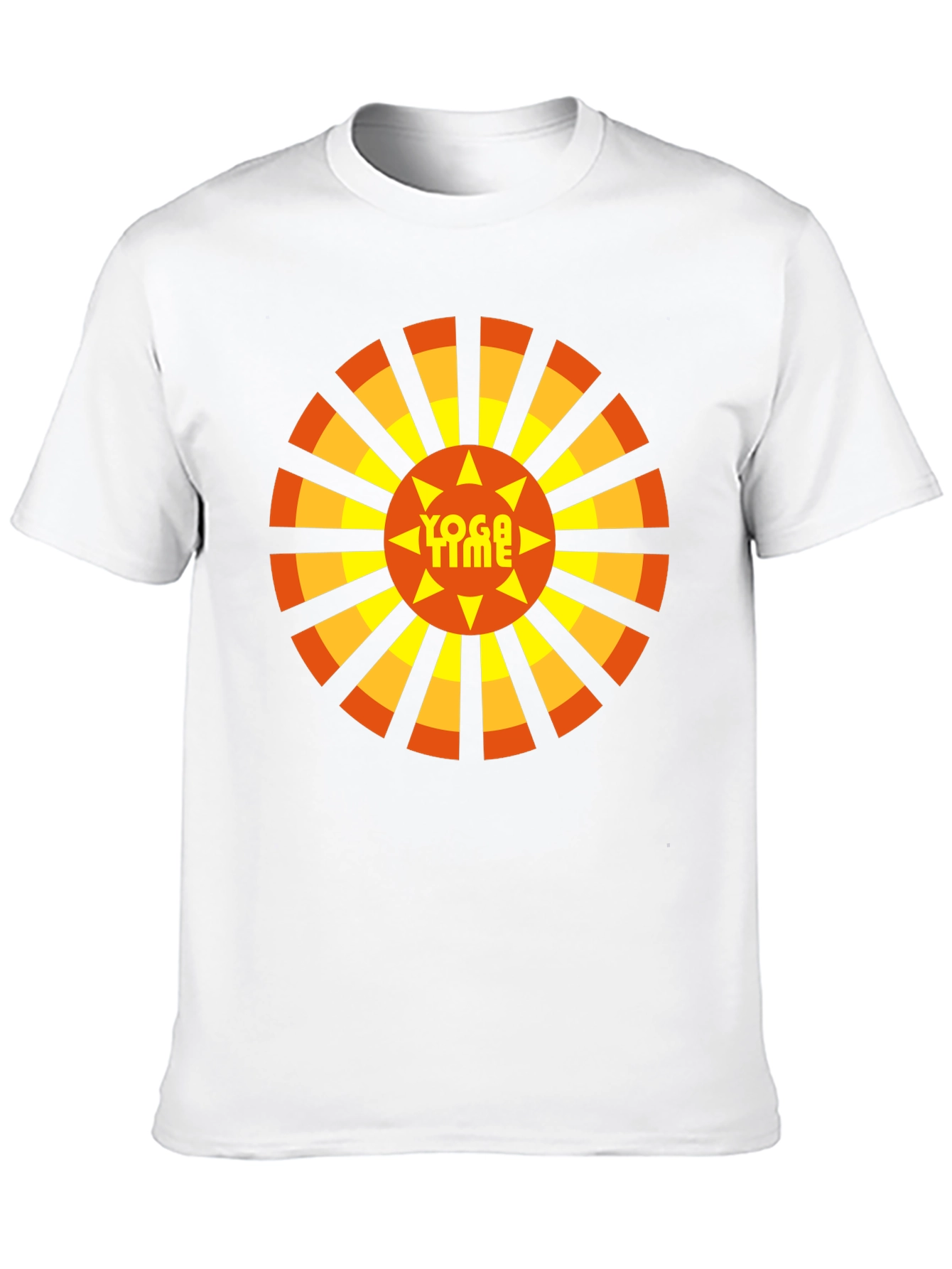 Camiseta Negra Yoga Time Diseño Sol Naranja