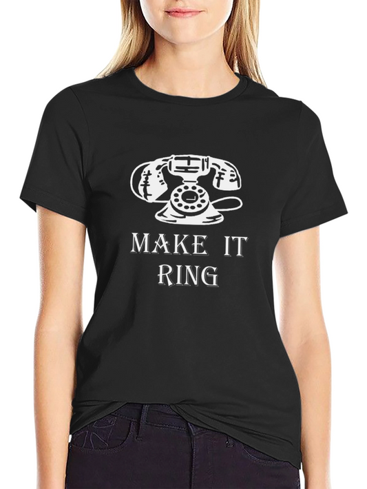 Camiseta Negra Make it Ring Teléfono Vintage