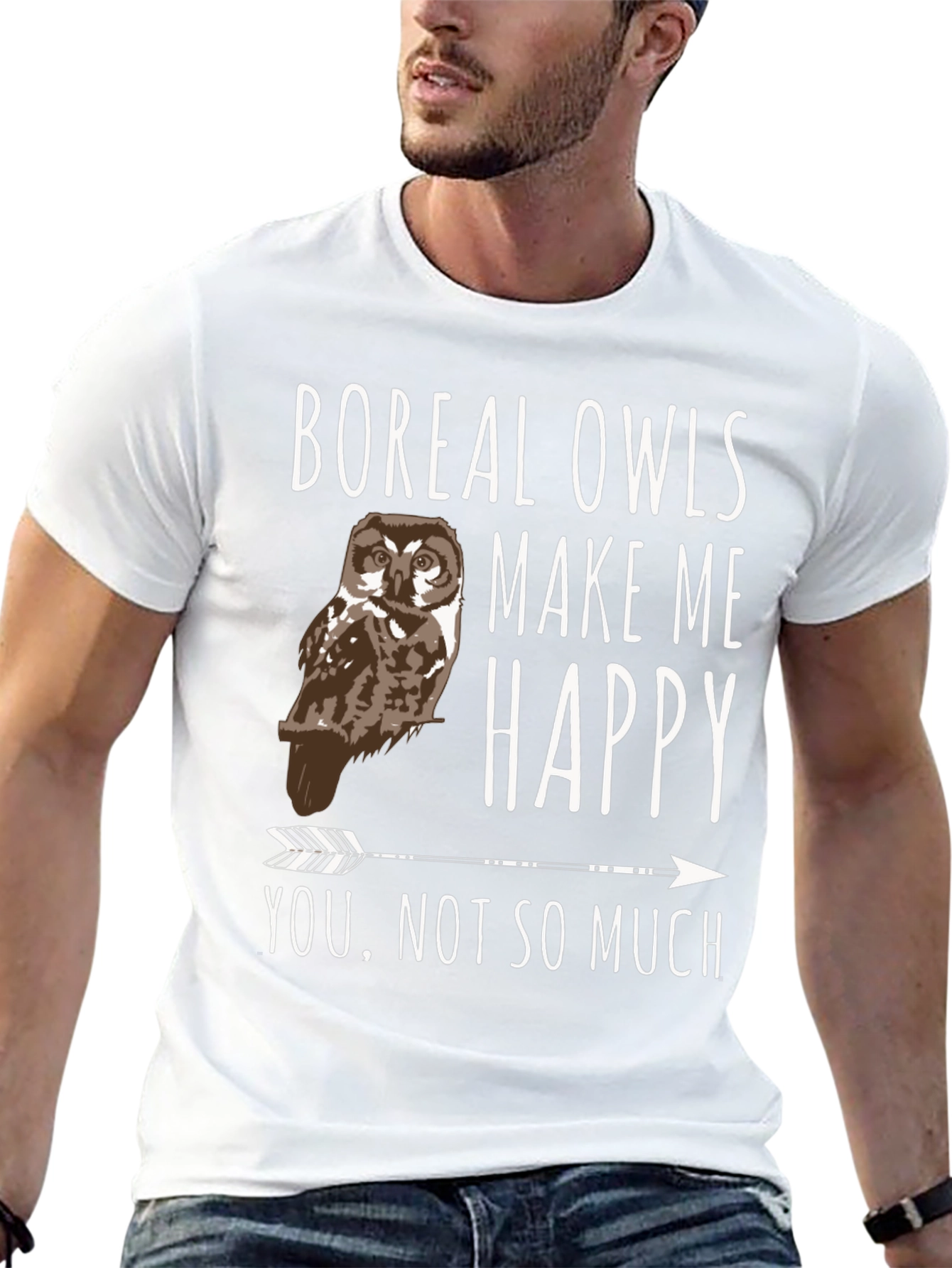 Camiseta Negra Búhos Boreales - Me Hacen Feliz