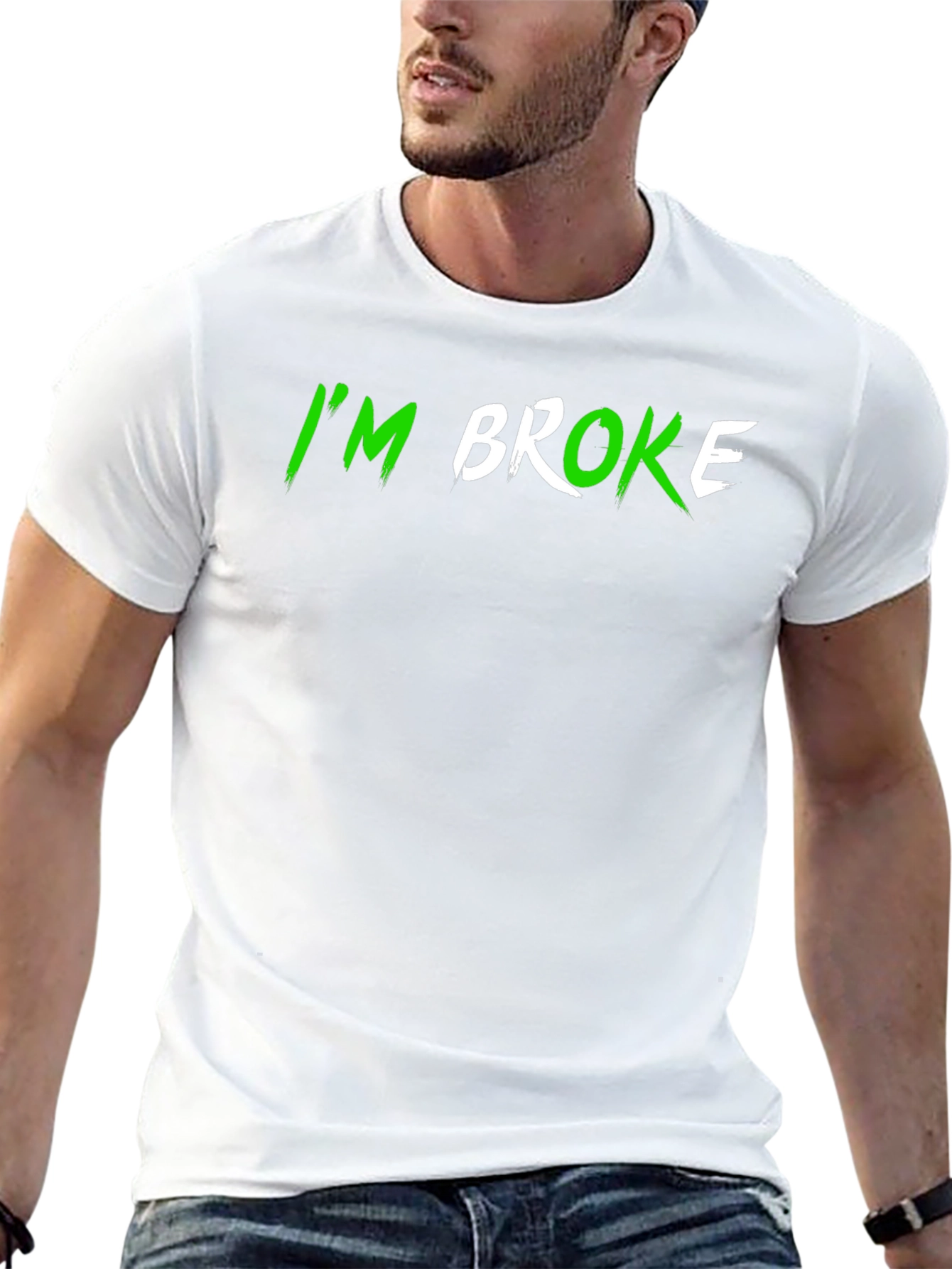 Camiseta Negra IM BROKE Casual y Divertida