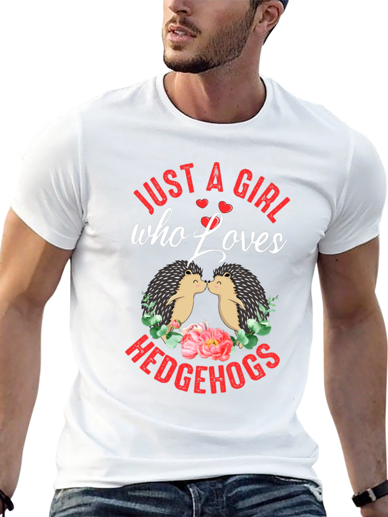 Camiseta Negra Just a Girl Who Loves Hedgehogs