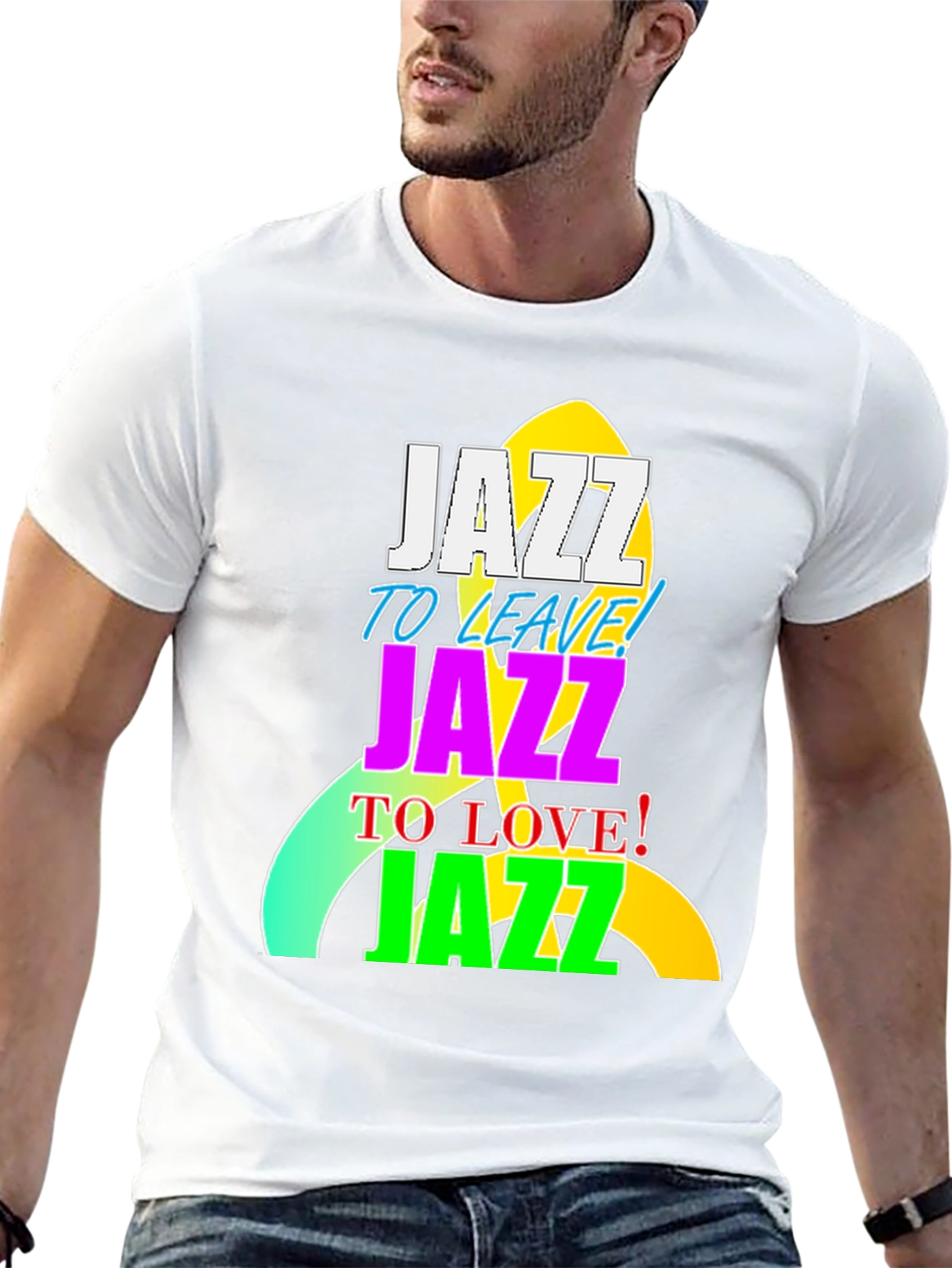 Camiseta Negra con Diseño Jazz Vibrante