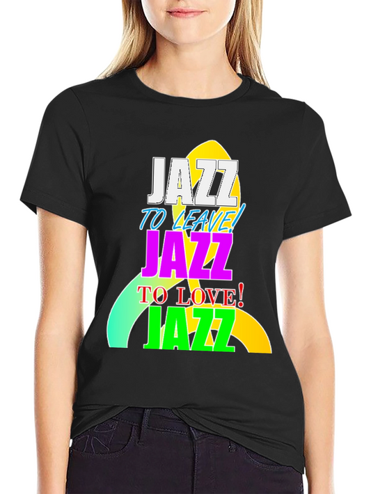 Camiseta Negra con Diseño Jazz Vibrante