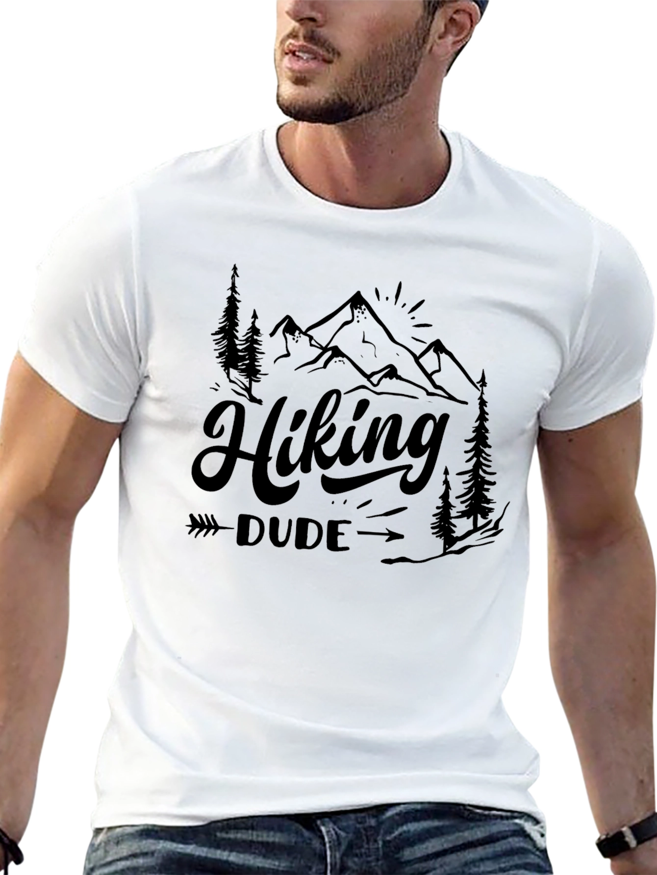 Camiseta Negra Hiking Dude - Aventura y Estilo