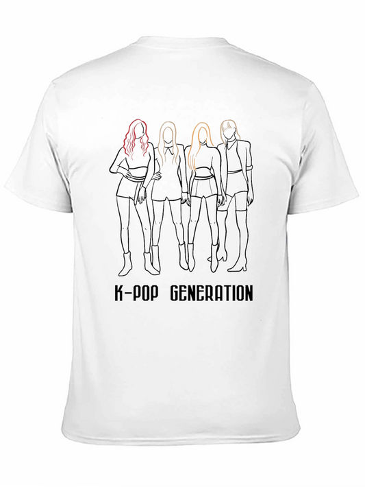 Camiseta Negra K-Pop Generation Estampada