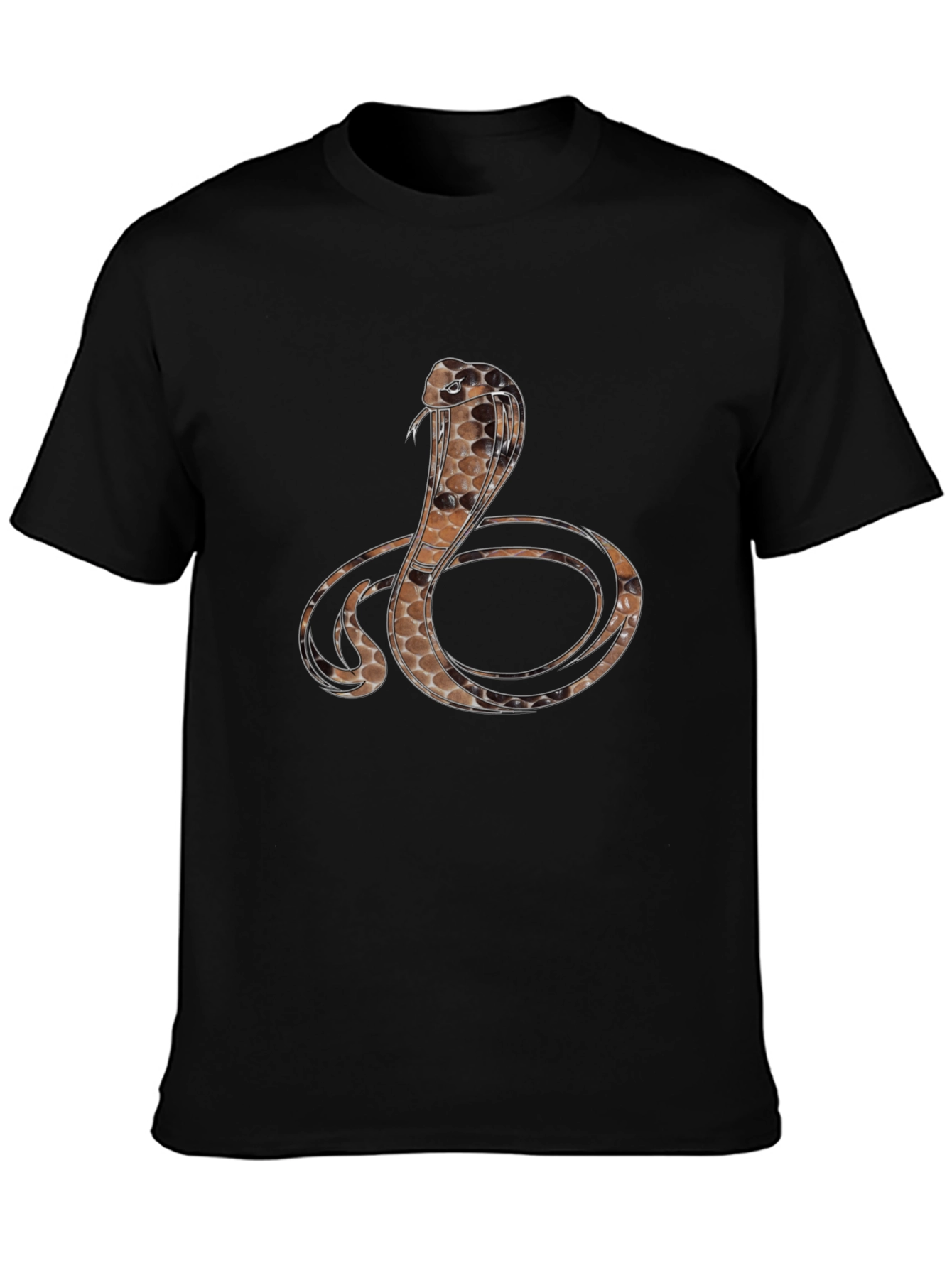 Camiseta Negra con Diseño de Cobra para Hombre