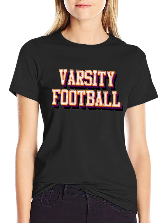 Camiseta Negra Varsity Football Estilo Retro