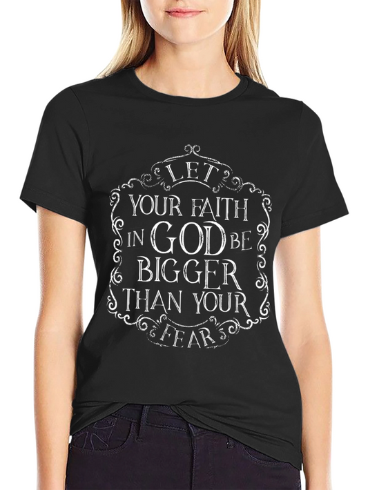 Camiseta Negra con Mensaje de Fe Inspirador